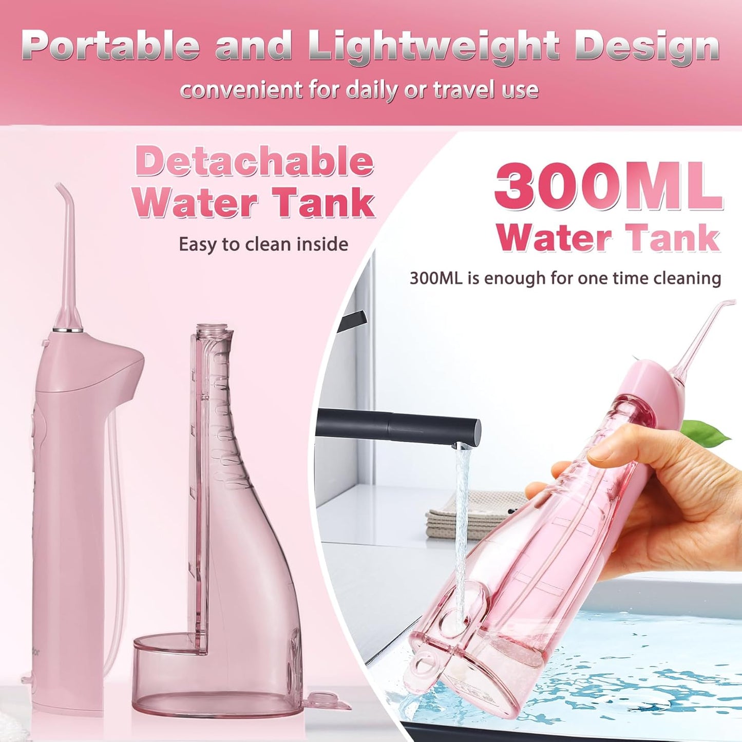 Pink Cordless Water Flosser