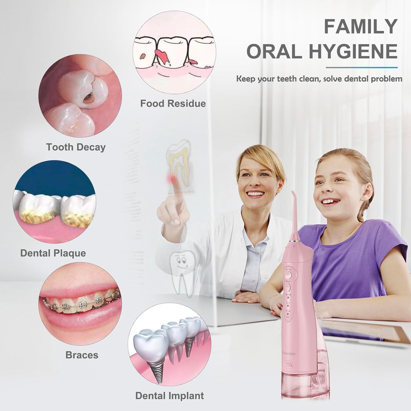 Pink Cordless Water Flosser