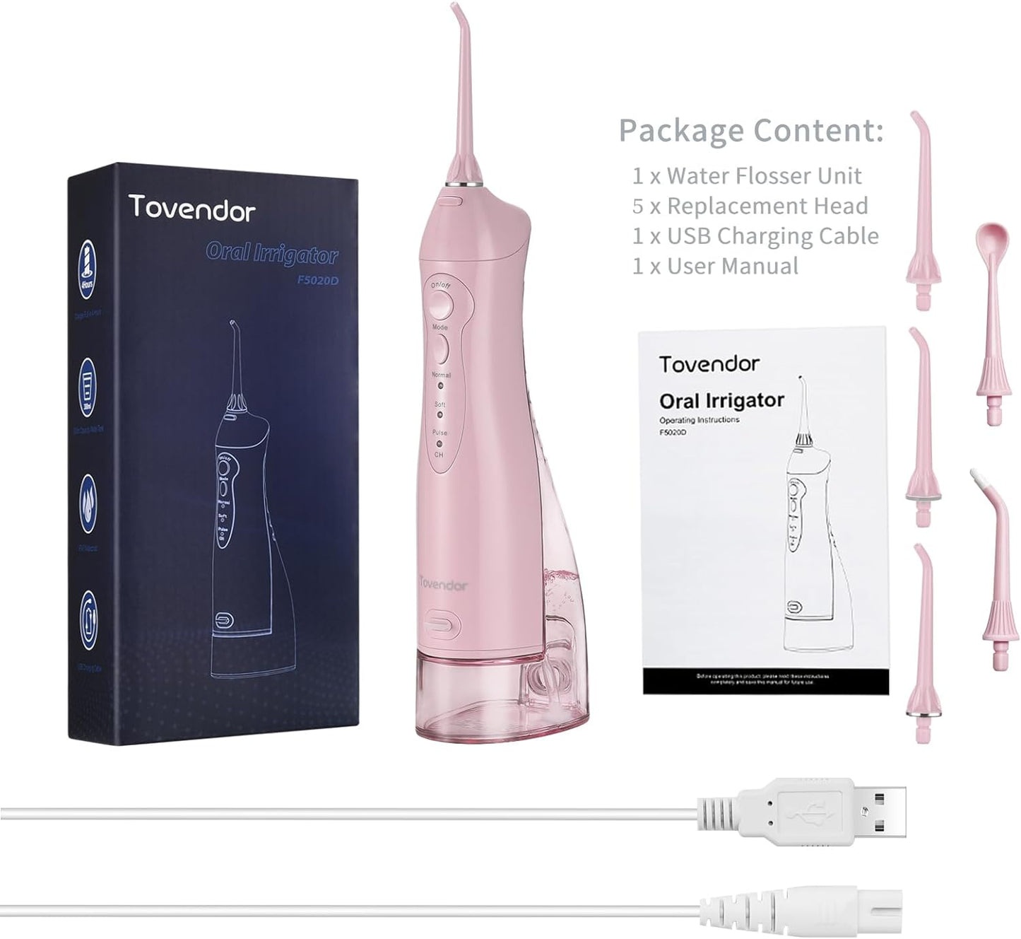 Pink Cordless Water Flosser