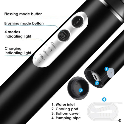 Electric Toothbrush with Water Flosser Combo