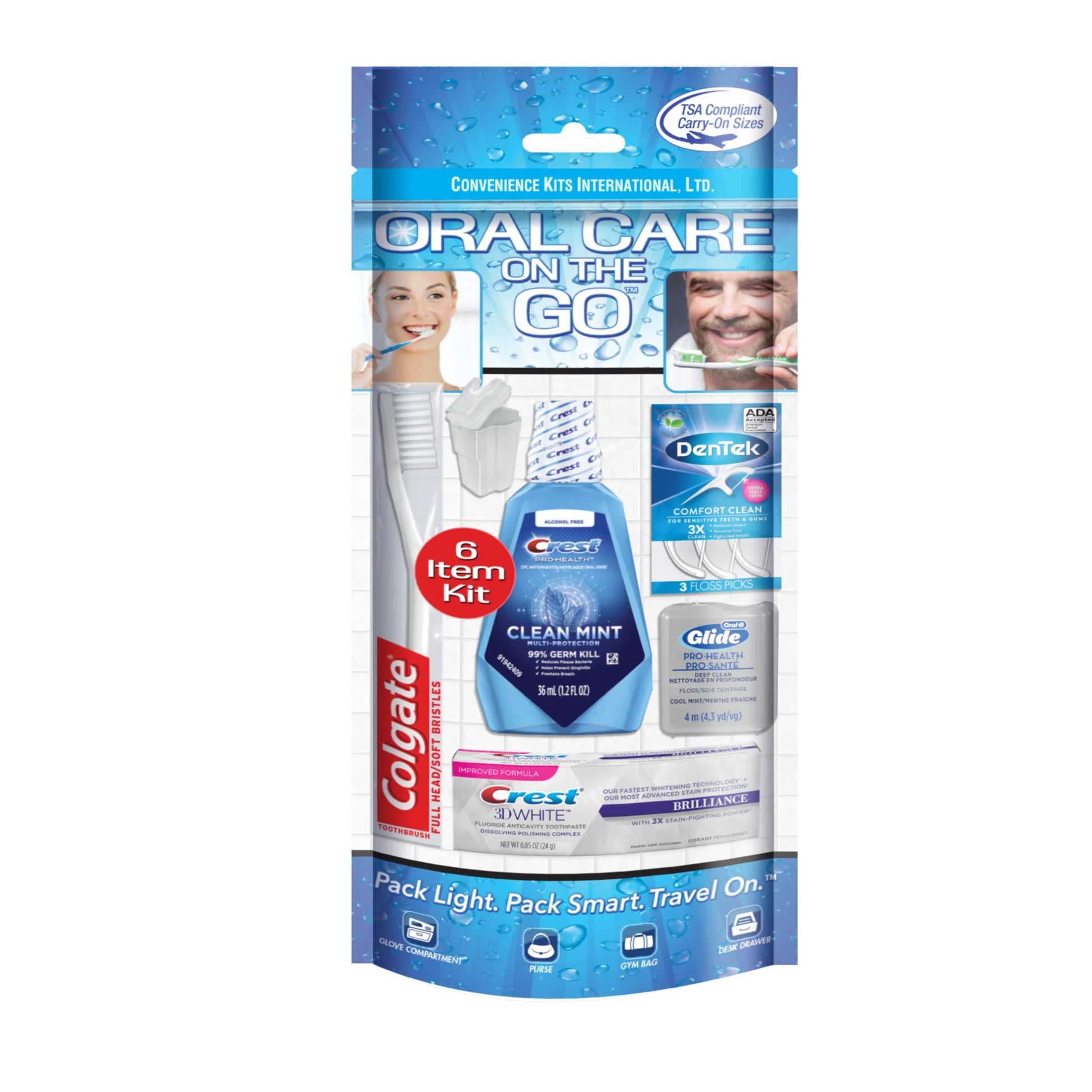Overall 6Pc Travel Toothbrush Kit
