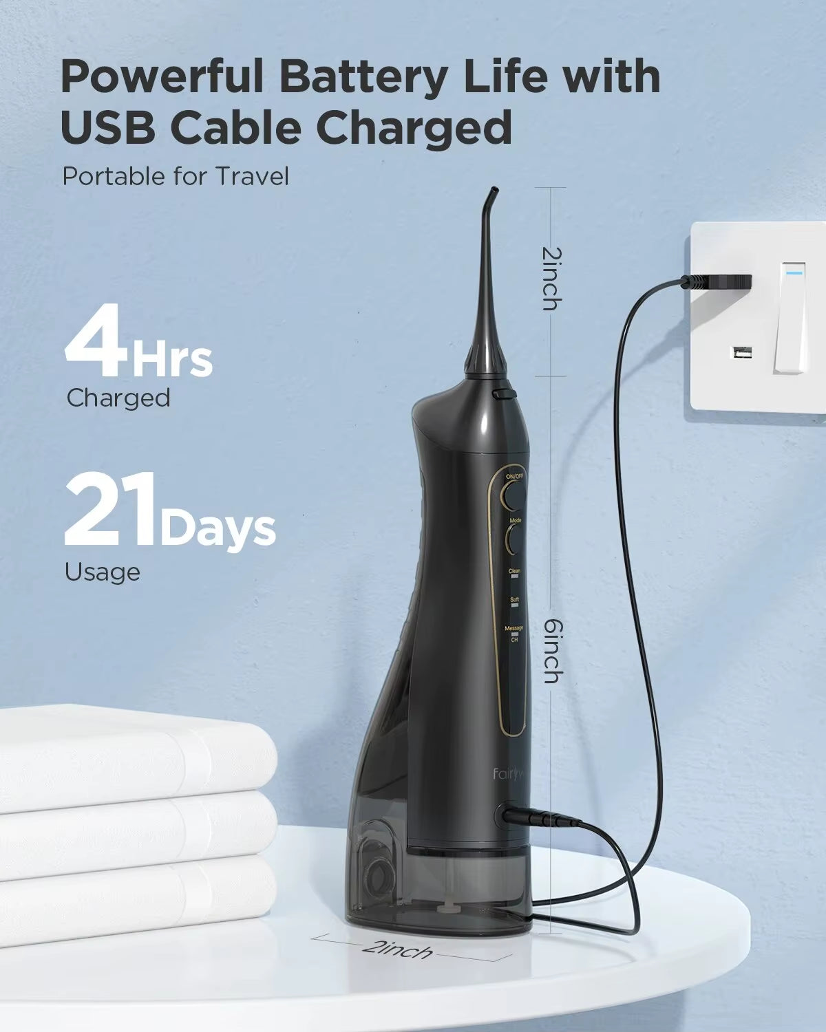 Rechargeable Dental Water Flosser Oral Irrigator 