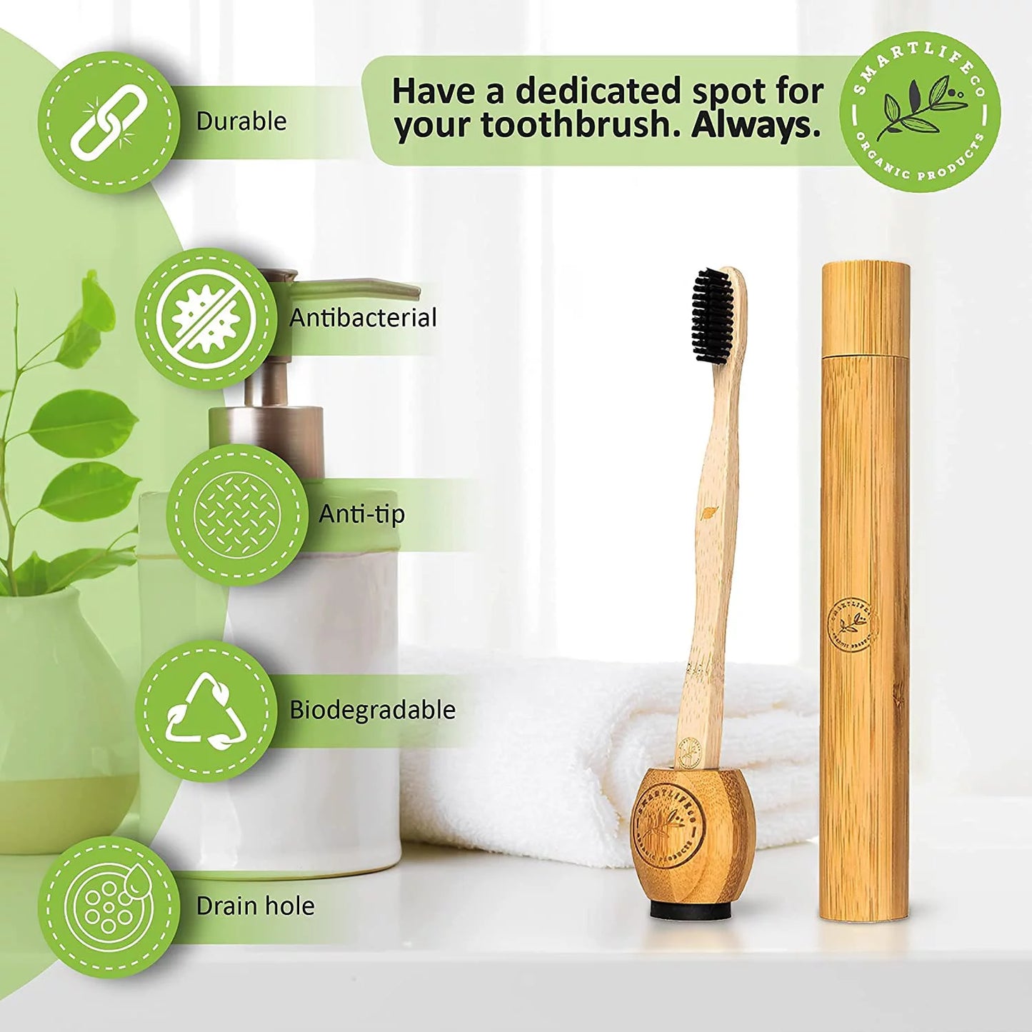 Bamboo Charcoal Toothbrushes (4 Pack) Soft Bristle Edition