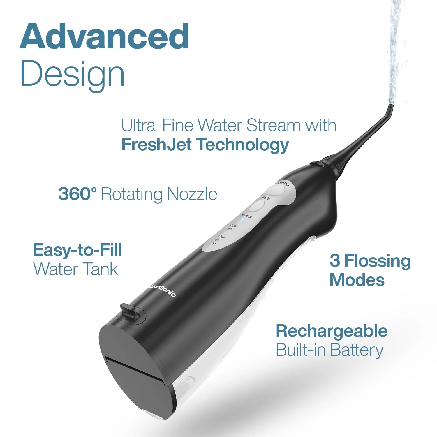 Black Rechargeable Water Flosser 