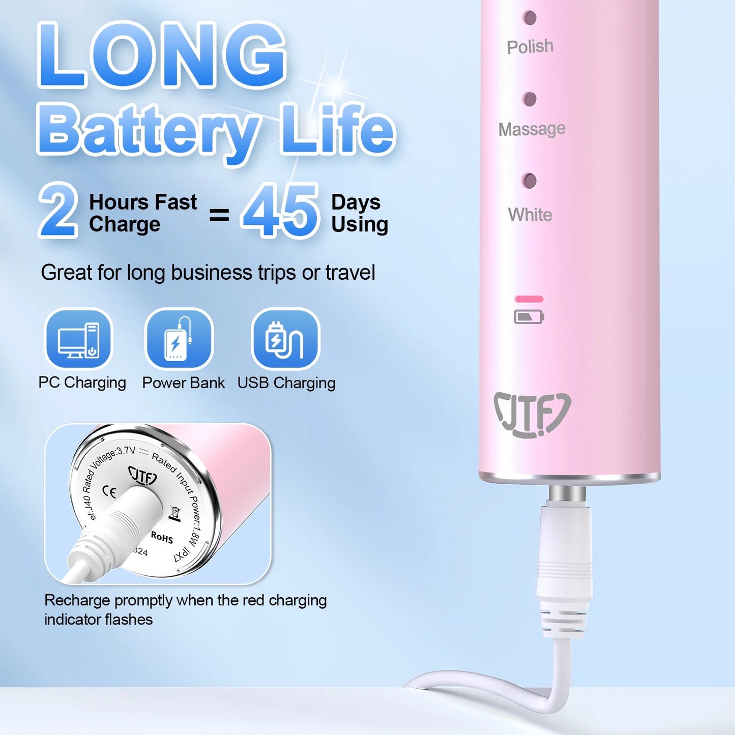 PINK Sonic Electric Toothbrush Travel Bag 