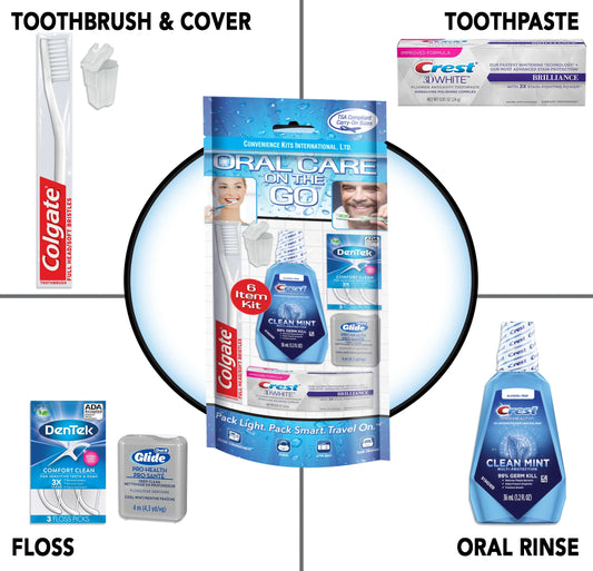 Overall 6Pc Travel Toothbrush Kit
