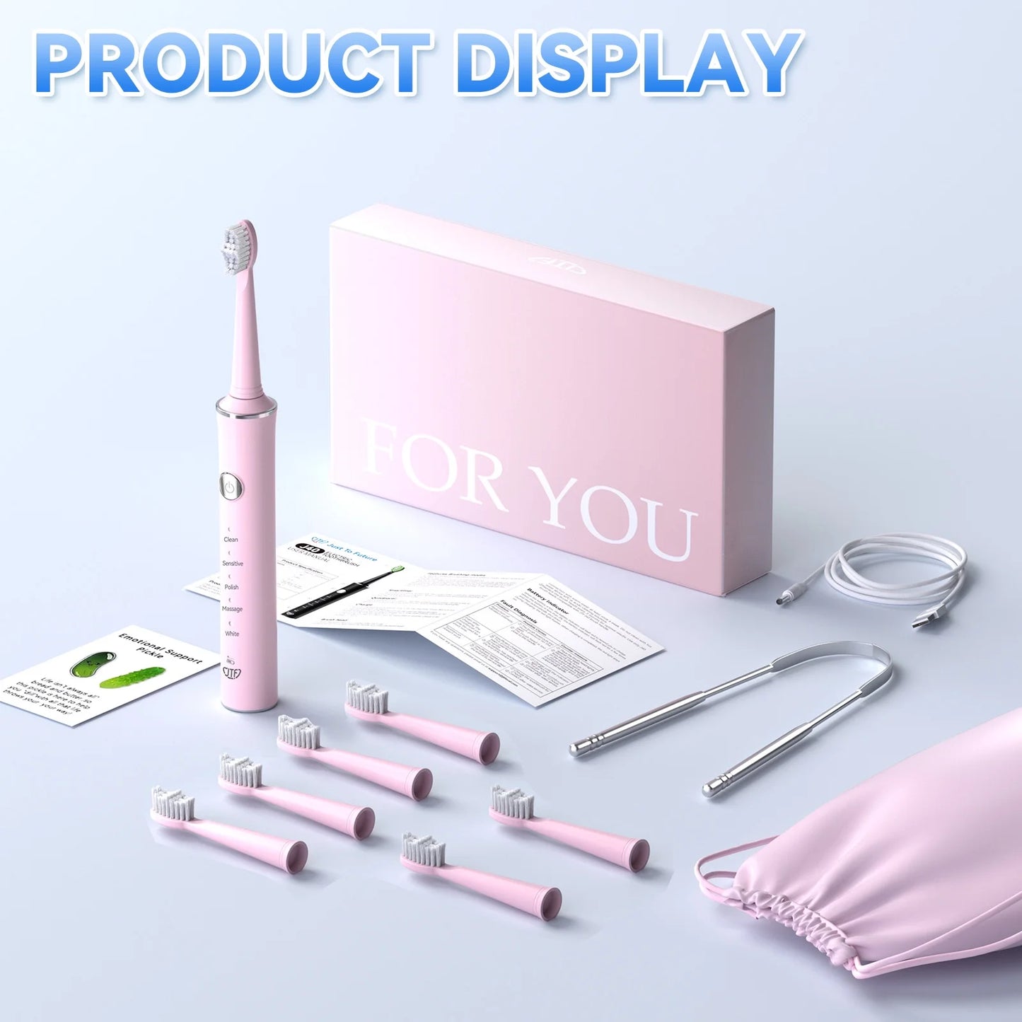 PINK Sonic Electric Toothbrush Travel Bag 