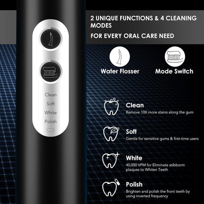 Electric Toothbrush with Water Flosser Combo